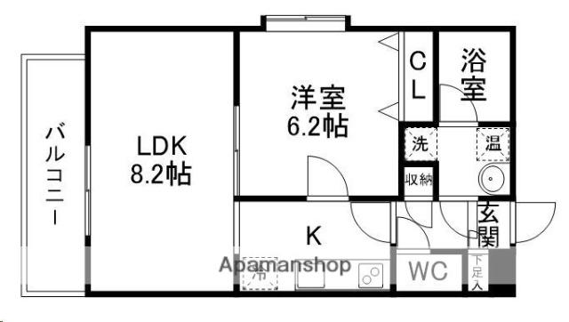 ソレアード小松島Ⅱ(1LDK/2階)の間取り写真