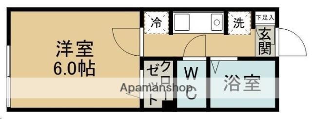 サニーサイド(1K/1階)の間取り写真