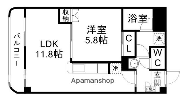 グランリピエーノパル(1LDK/3階)の間取り写真