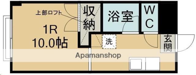 ハッピィ館(ワンルーム/2階)の間取り写真