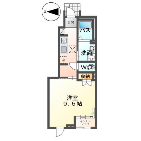 メゾン・シュクル(1K/1階)の間取り写真