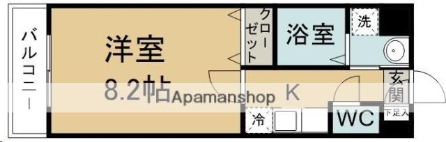 ECOLE川内(1K/1階)の間取り写真