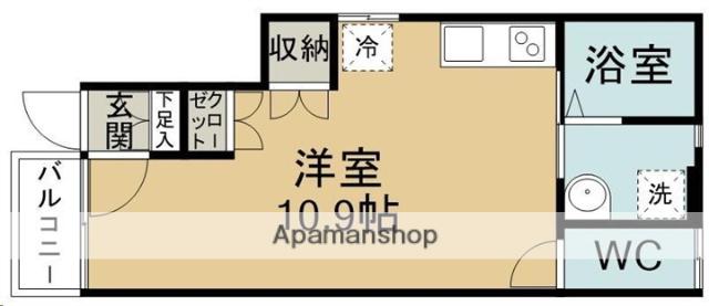 ツインズコート・Ⅰ(ワンルーム/1階)の間取り写真