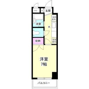 ダイアパレスリバーサイド八幡(1K/2階)の間取り写真