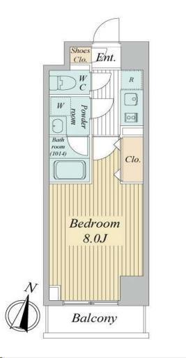 トゥールタ二日町(1K/9階)の間取り写真