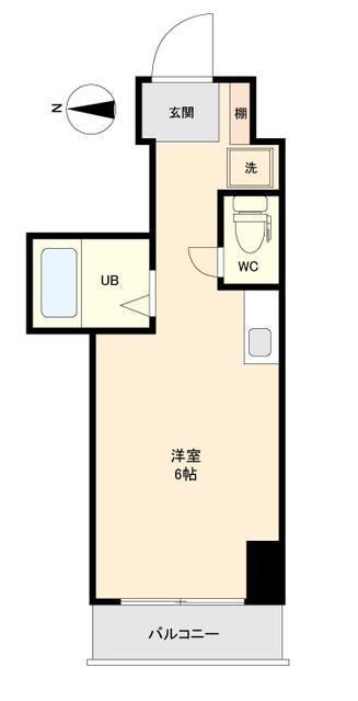 アソルティ東二番丁レジデンス(ワンルーム/10階)の間取り写真