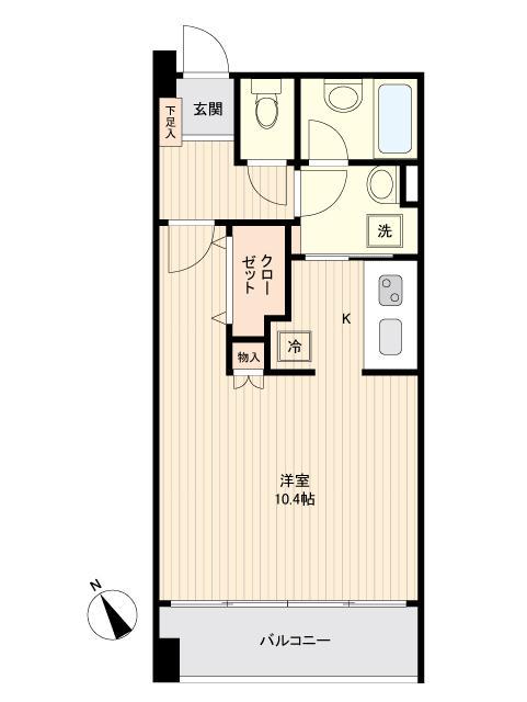 アーバンフラッツ榴ヶ岡(ワンルーム/6階)の間取り写真