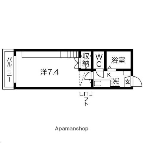 メゾンドショコラ ドゥ(1K/1階)の間取り写真