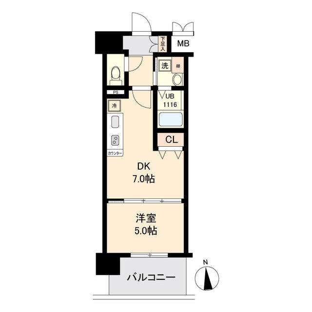 LASANTE榴岡公園(1DK/5階)の間取り写真