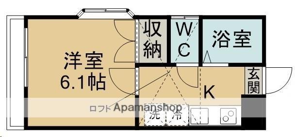 ストロベリーハウス(1K/1階)の間取り写真