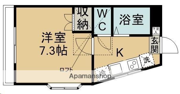 ストロベリーハウス(1K/2階)の間取り写真