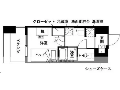 レジディア仙台支倉(1K/12階)の間取り写真