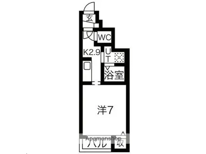 アルバトロス川内(1K/1階)の間取り写真