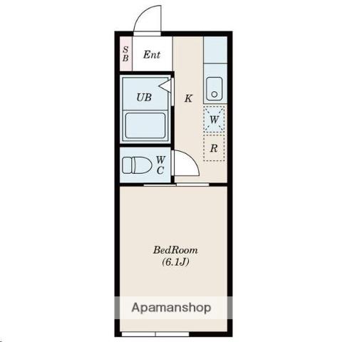 ヴェール・ヴィラ(1K/2階)の間取り写真