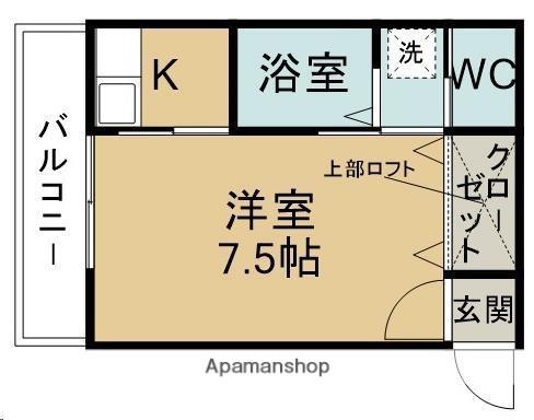 カーサベルデ川内(1K/2階)の間取り写真