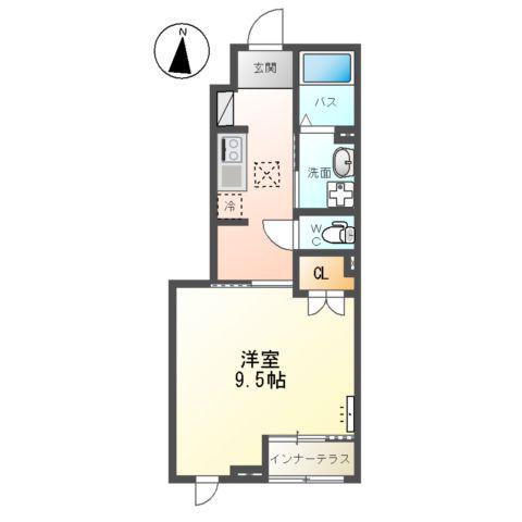 ノーブルコートオノダ(1K/1階)の間取り写真