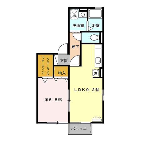 クラレンスホワイト Ⅰ・Ⅱ(1LDK/2階)の間取り写真