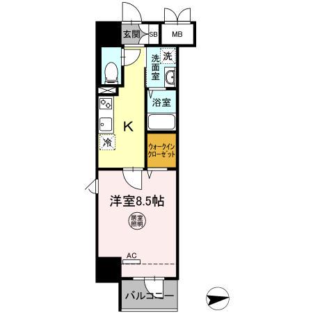 レガーロ仙台駅東(1K/4階)の間取り写真