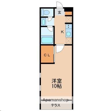 ネオステージ黒松(1K/1階)の間取り写真