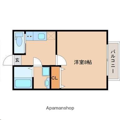 PADDINGTON南小泉(1K/1階)の間取り写真