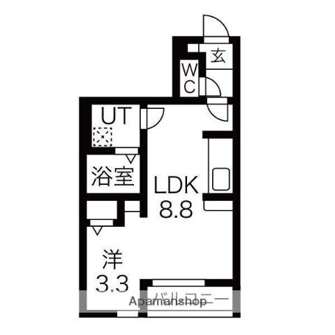 FORET LUMIERE(ワンルーム/1階)の間取り写真