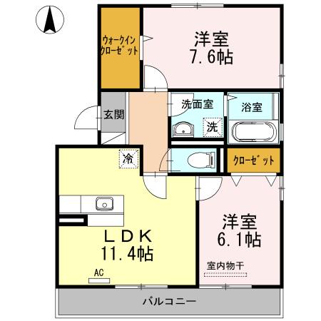RUPOSEⅢ(2LDK/3階)の間取り写真