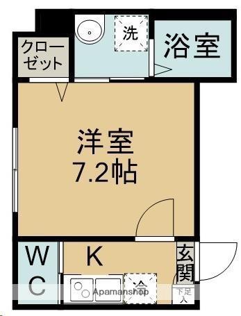 城壁のカメリアⅠ(1K/2階)の間取り写真