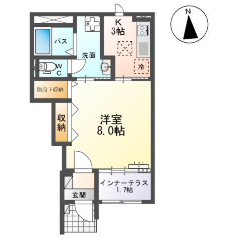 SPICA(1K/1階)の間取り写真