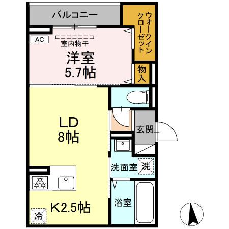CLASSEUM仙台小田原 IV(1LDK/2階)の間取り写真