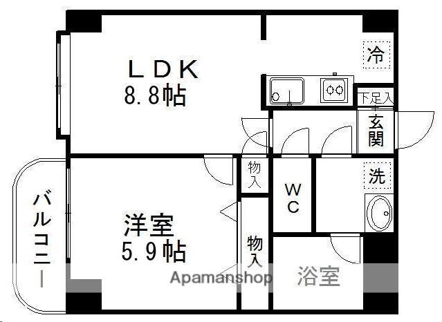 クラベール(1LDK/2階)の間取り写真