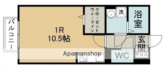 デンセプテムA(ワンルーム/1階)の間取り写真