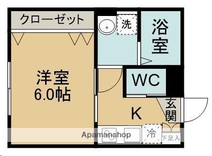 シンセーロ青葉町A棟(1K/1階)の間取り写真