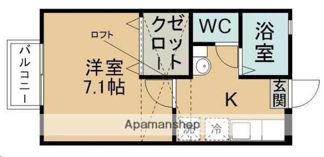 シティ川内Ⅱ(1K/1階)の間取り写真