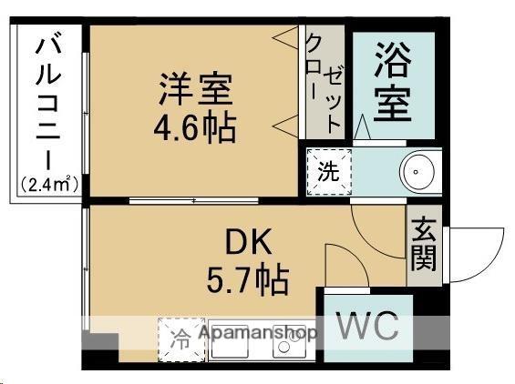 TERASU仙台(1DK/1階)の間取り写真