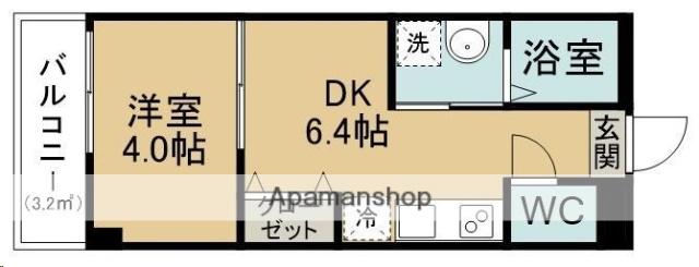 TERASU仙台(1DK/2階)の間取り写真