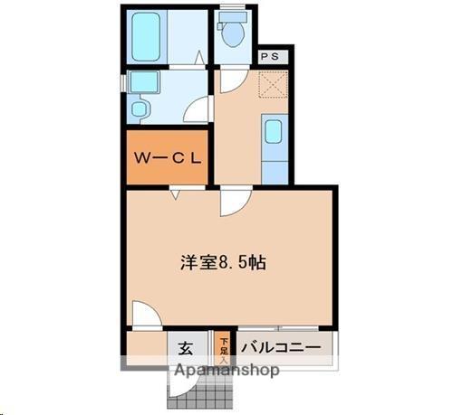 レーヴⅡ番館(1K/1階)の間取り写真