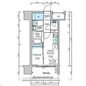 デュオフラッツ仙台木町通リネア(1DK/7階)の間取り写真