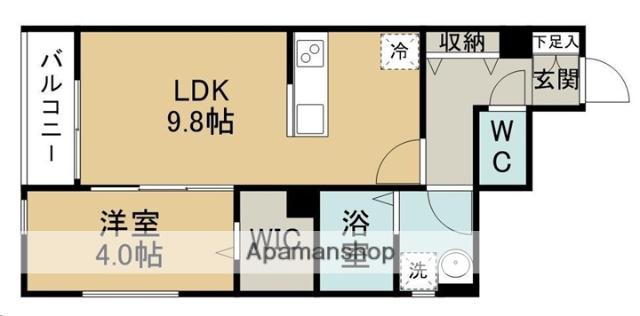 ピュアランド福室(1LDK/1階)の間取り写真