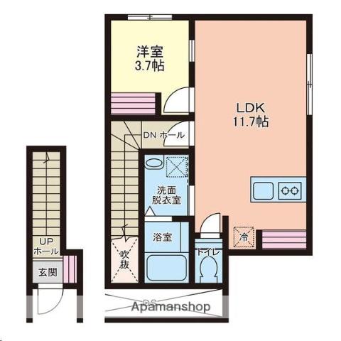 IL MIO CAMPOⅡ(1LDK/2階)の間取り写真