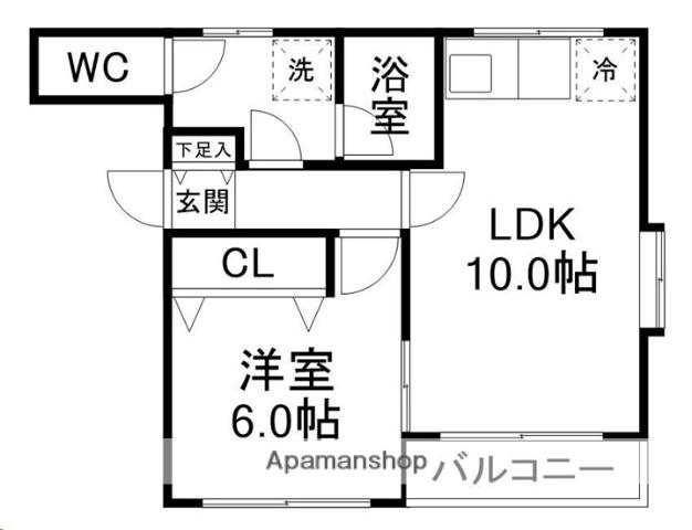 マルーム武者2(1LDK/1階)の間取り写真