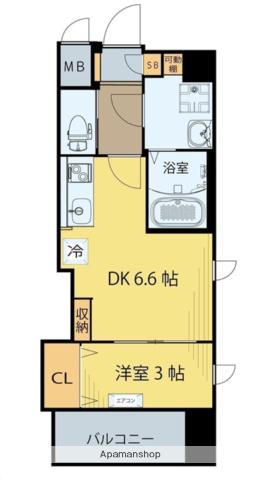 クラウド泉中央イースト(1DK/1階)の間取り写真