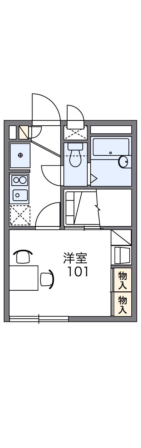 レオパレスひまわり(1K/2階)の間取り写真