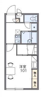 レオパレス三神峯(1K/1階)の間取り写真