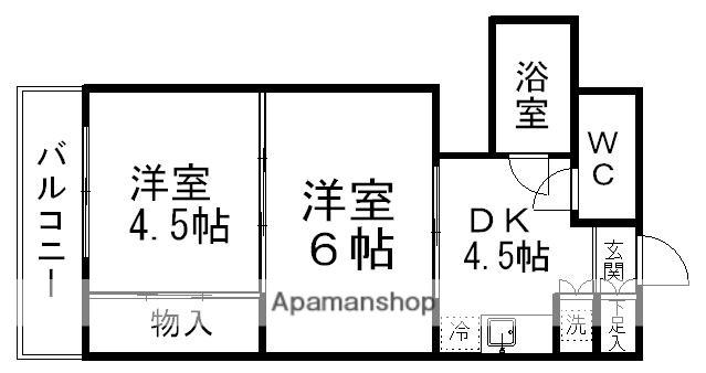 シャングリラ小田原(2DK/1階)の間取り写真