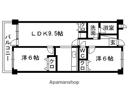 ノア本屋敷(2LDK/2階)の間取り写真