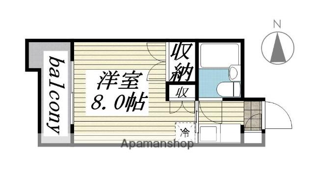 メゾン・ド・エルヴェ(ワンルーム/2階)の間取り写真