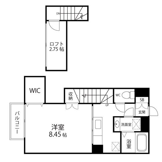 エスポワール・シャトー愛子Ⅲ(1K/1階)の間取り写真