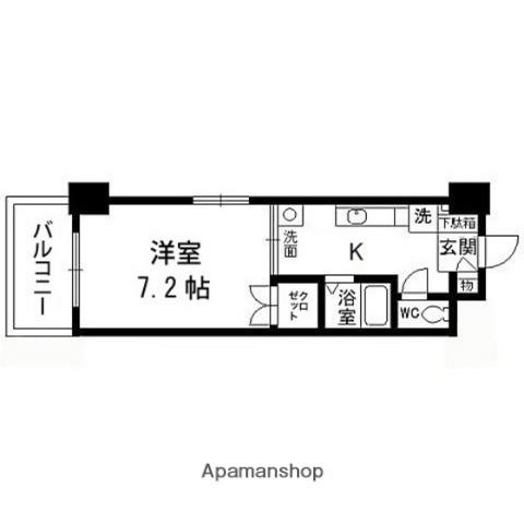 サニーヒルズ泉中央(1K/3階)の間取り写真