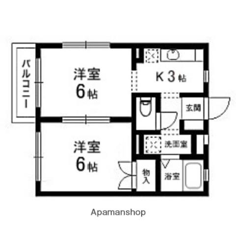 インプス(2K/2階)の間取り写真