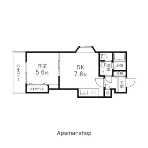 コンフォートEXE一番町(1DK/3階)の間取り写真